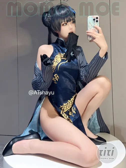 AT鲨 – NO.034 蔚蓝档案 妃咲旗袍 [30P-124M]