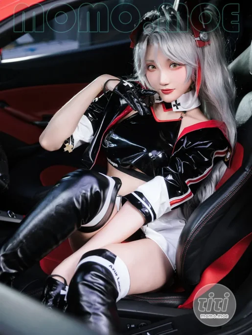 Momoko葵葵 – NO.038 &瓜希酱 碧蓝航线 欧根&企业 赛车女郎 [58P-277M]