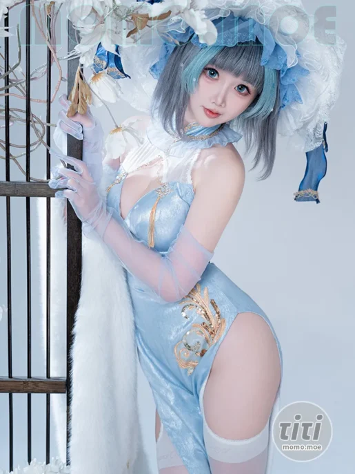 面饼仙儿 – NO.154 柴郡 猫猫 蓝旗袍 [40P-439MB]